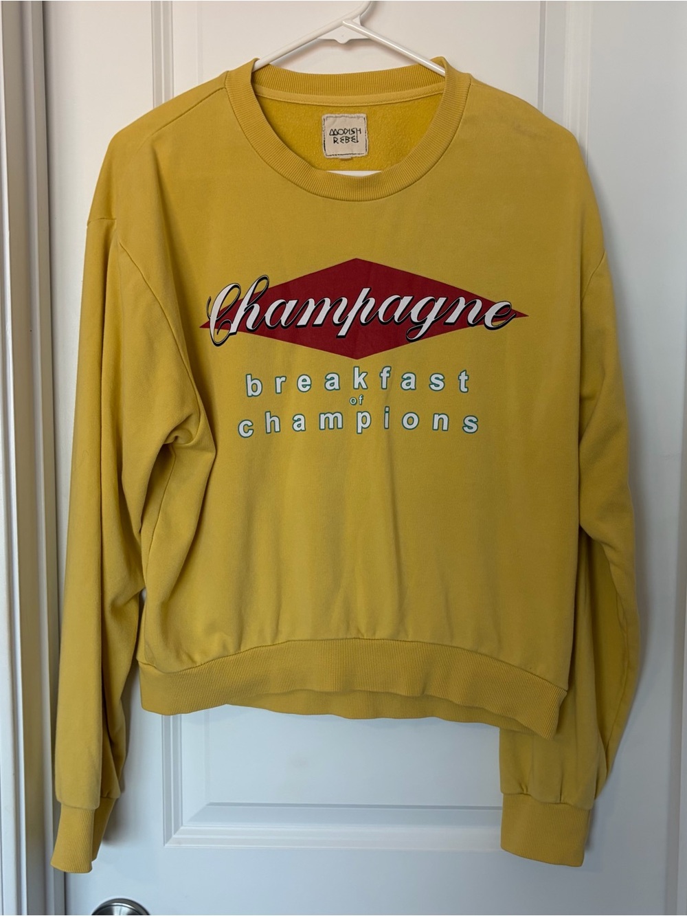 Modish Rebel Mustard Graphic Crewneck Sweatshirt
Size S